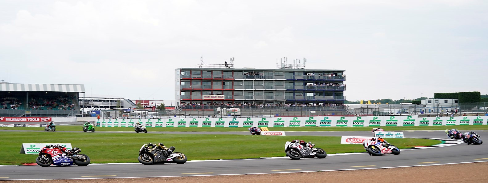 Action from a British Superbike race Sunday at Silverstone. Photo courtesy MotorSport Vision Racing.