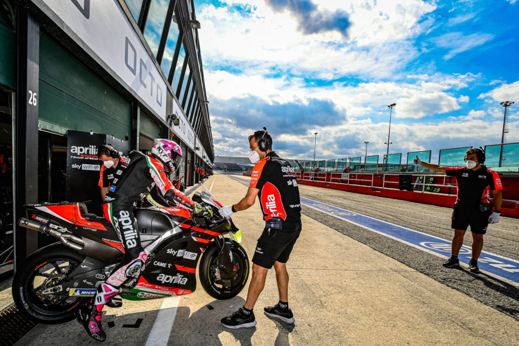 Aprilia's Aleix Espargaro (41) was quickest on Day Two. Photo courtesy Dorna.