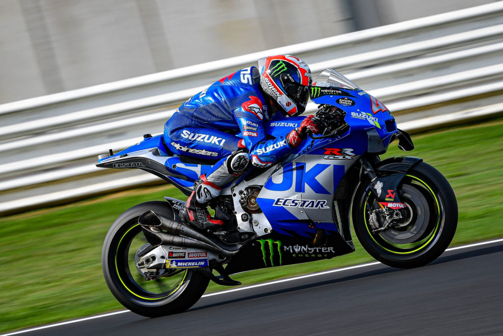 Alex Rins (42) with a new chassis. Photo courtesy Dorna.