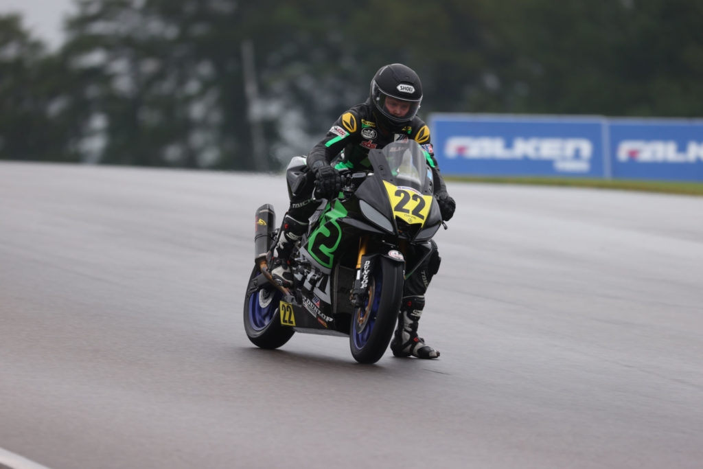 Blake Davis (22) in action in the rain at Barber Motorsports Park. Photo by Brian J. Nelson, courtesy N2 Racing.