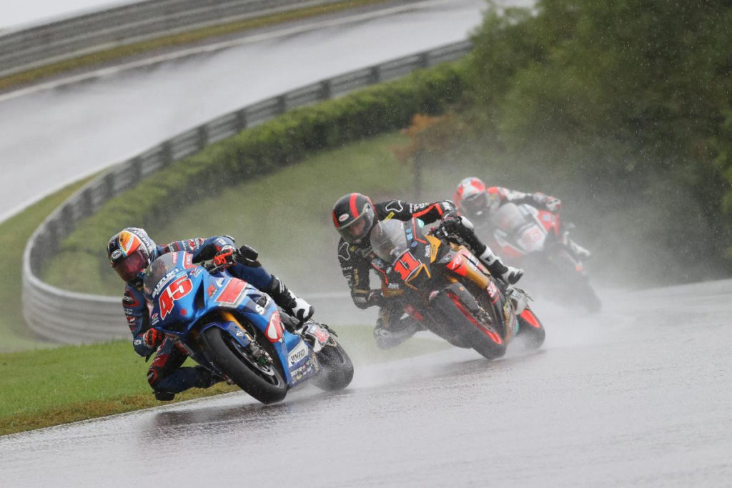 Cameron Petersen (45) won MotoAmerica Superbike Race 1 at Barber Motorsports Park. Photo By Brian J Nelson, courtesy Suzuki Motor USA, LLC.