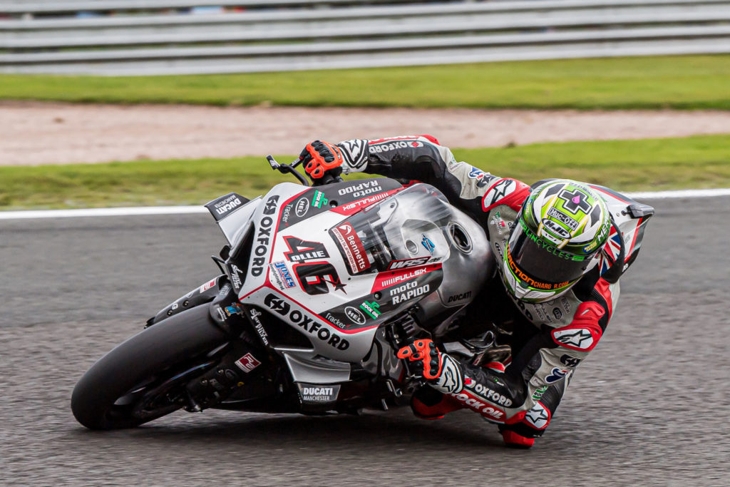 Tommy Bridewell (46) won British Superbike Race Two and Race Three at Oulton Park. Photo by Barry Clay.