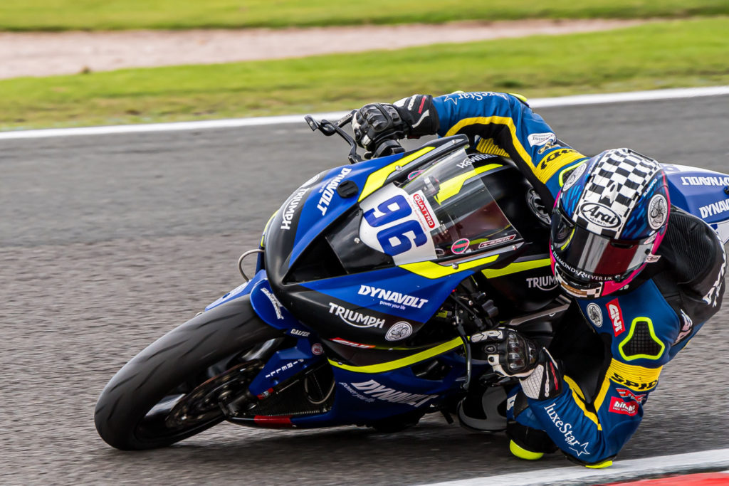 American Brandon Paasch (96) in action at Oulton Park. Photo by Barry Clay.