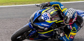 American Brandon Paasch (96) in action at Oulton Park. Photo by Barry Clay.