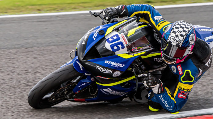 American Brandon Paasch (96) in action at Oulton Park. Photo by Barry Clay.