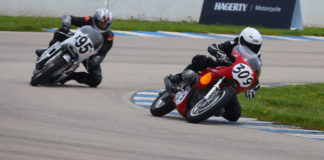 The AHRMA Vintage Cup Championship fight between Tim Joyce (309) and Andrew Mauk (x95) will be decided October 8-9 at Barber Motorsports Park. Photo courtesy AHRMA.