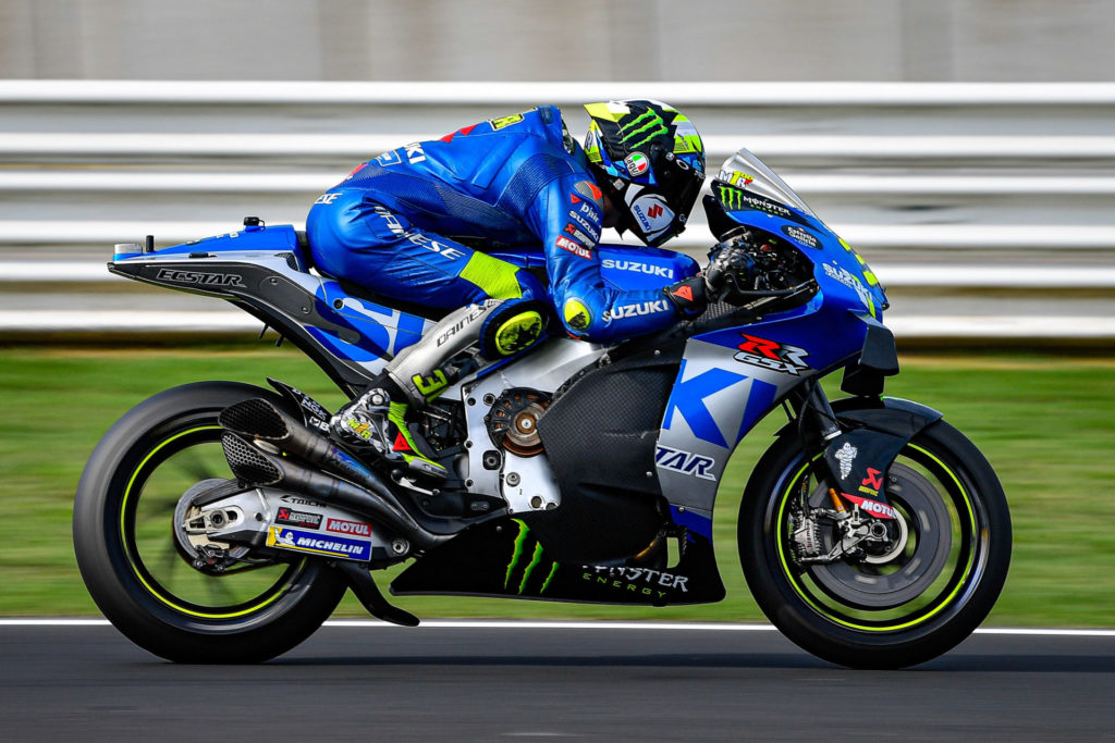 Joan Mir (36) with a new side fairing. Photo courtesy Dorna.