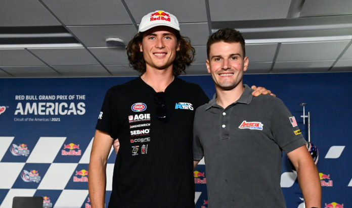 Joe Roberts (left) and Cameron Beaubier (right). Photo courtesy Dorna. Joe Roberts (left) and Cameron Beaubier (right). Photo courtesy Dorna.