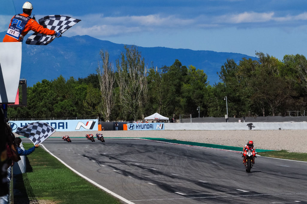 Michael Ruben Rinaldi (21) won World Superbike Race Two. Photo courtesy Dorna.