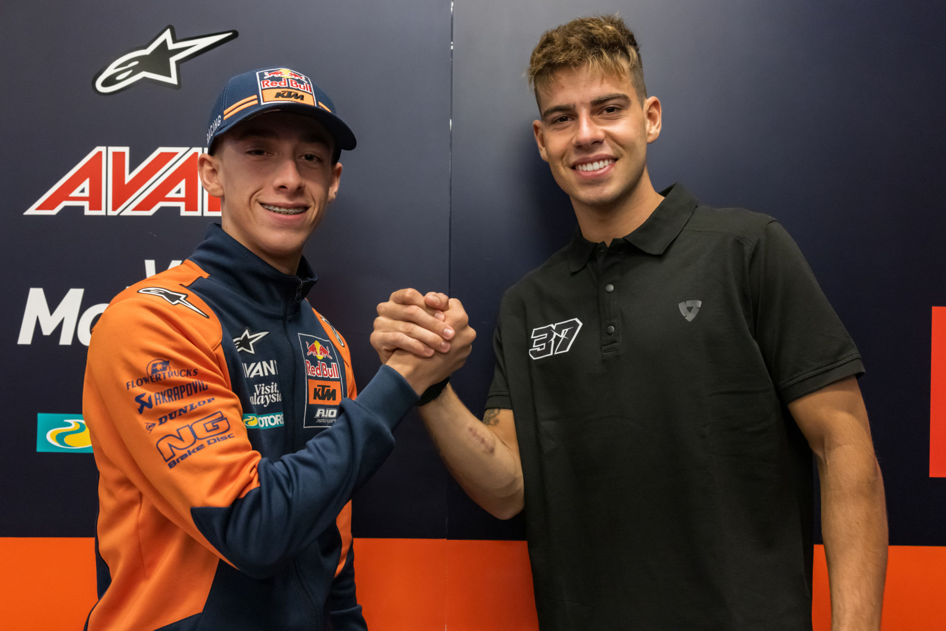 Pedro Acosta (left) and Augusto Fernandez (right). Photo by Polarity Photo, courtesy KTM Factory Racing.