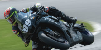 Chris Peris (99) at speed on Army of Darkness' Pirelli-shod Yamaha YZF-R1. Photo courtesy Army of Darkness.