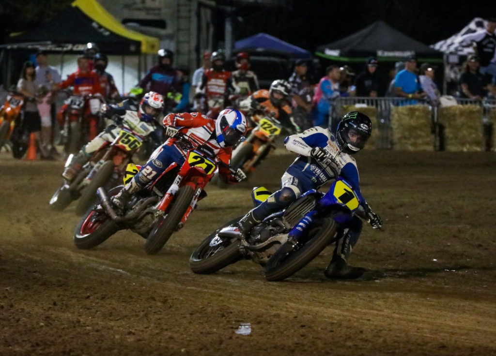 Dallas Daniels (1) won both AFT Singles races Friday night at the Springfield Short Track. Photo by Scott Hunter, courtesy AFT.