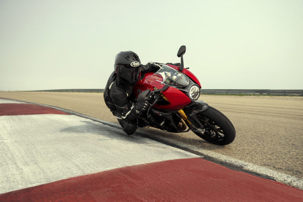 A 2022-model Triumph Speed Triple 1200 RR in action. Photo courtesy Triumph.