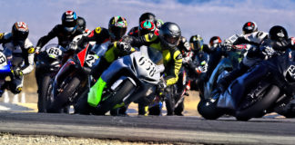 The start of a CVMA Middleweight Supersport race at Chuckwalla Valley Raceway earlier in 2021. Photo by CaliPhotography, courtesy CVMA.
