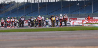 The start of British Talent Cup Race Two at Silverstone. Photo courtesy Dorna.