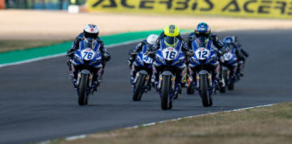 The Champion of the 2021 Yamaha R3 bLU cRU European Cup will be decided this coming weekend at Catalunya. Photo courtesy Yamaha.