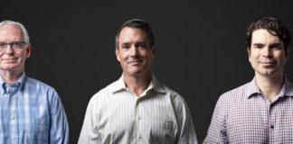 Damon Motors' new leadership team members: Chris Efstathiou (VP, supply chain), Mike Galbraith (CFO & senior VP, operations), and Broc TenHouten (CSO & board member). Photo courtesy Damon Motors.