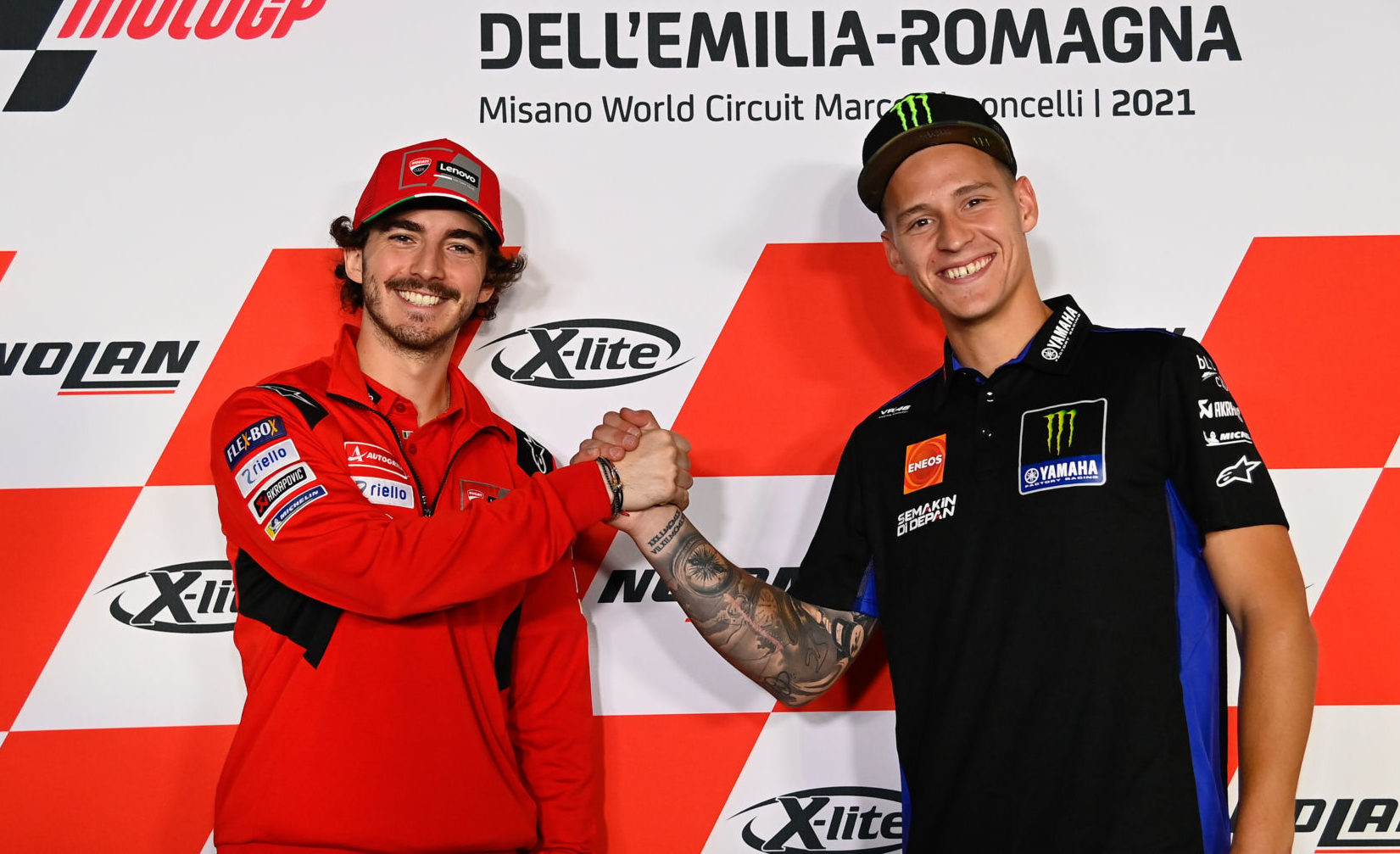 2021 MotoGP World Championship hopefuls Francesco Bagnaia (left) and Fabio Quartararo (right). Photo courtesy Dorna.