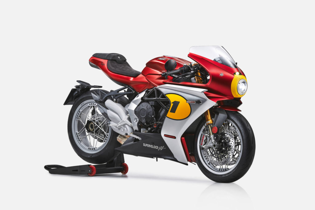 A 2022 MV Agusta Superveloce Ago as it comes in standard street trim. Photo courtesy MV Agusta.