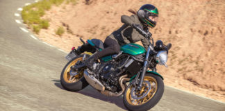 A 2022 Kawasaki Z650RS ABS at speed. Photo courtesy Kawasaki Motors Corp., Inc.