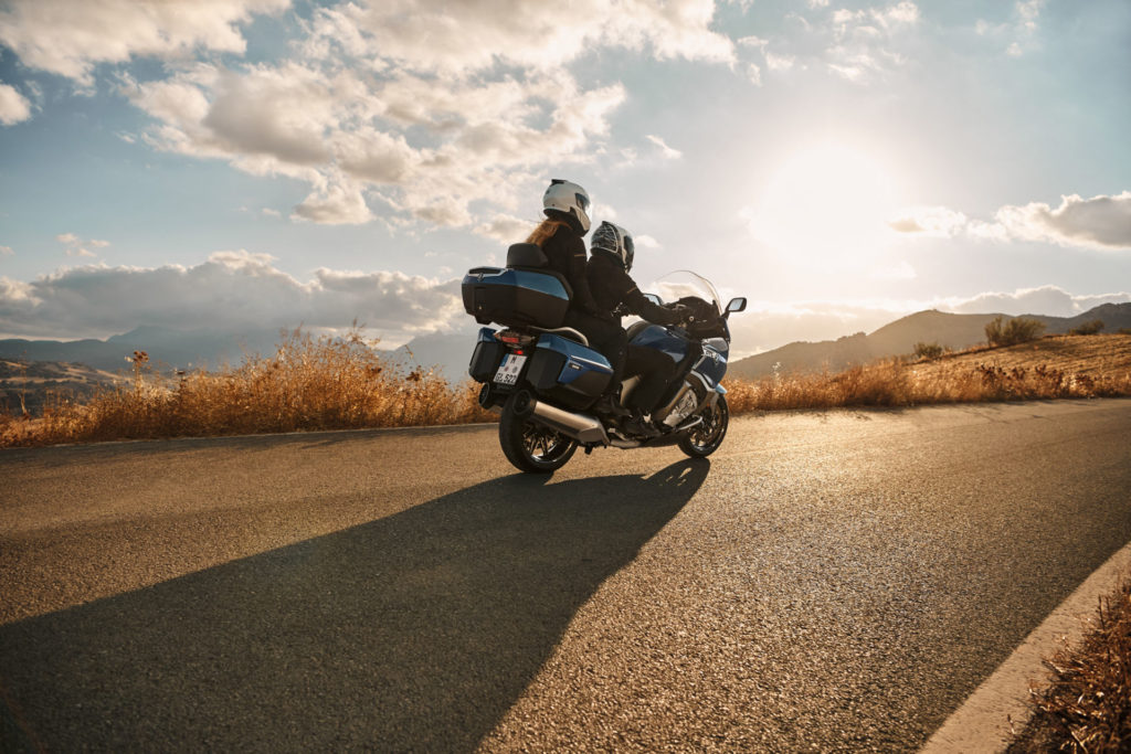 All BMW K 1600 models come with electronic suspension with automatic load compensation. Photo courtesy BMW Motorrad USA.