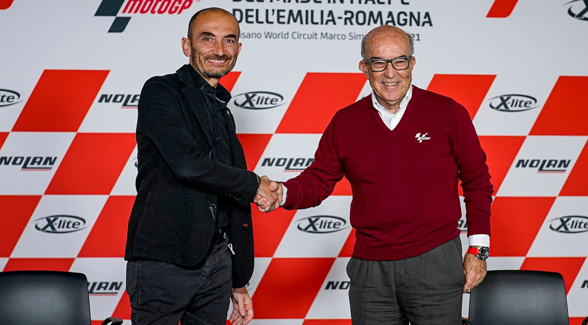 Ducati CEO Claudio Domenicali (left) and Dorna Sports CEO Carmelo Ezpeleta (right). Photo courtesy Dorna.