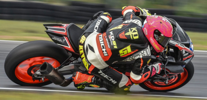 Kaleb DeKeyrel (51), as seen during the 2021 MotoAmerica Twins Cup season. Photo by Sara Chappell Photos, courtesy Robem Engineering.