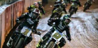 The 2021 AFT Mission SuperTwins Championship will be decided between Briar Bauman (1) and Jared Mees (9) Friday, October 8 at the Charlotte Half-Mile. Photo by Scott Hunter, courtesy AFT.