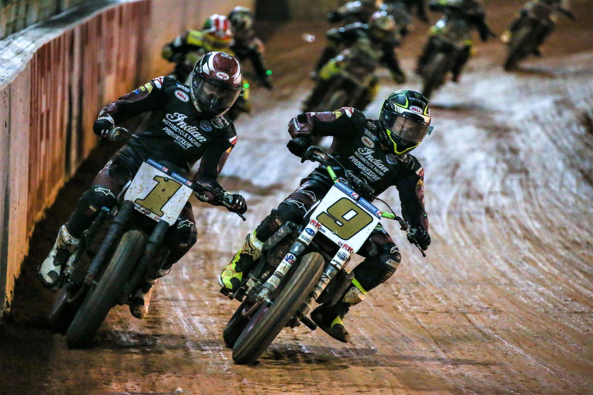 The 2021 AFT Mission SuperTwins Championship will be decided between Briar Bauman (1) and Jared Mees (9) Friday, October 8 at the Charlotte Half-Mile. Photo by Scott Hunter, courtesy AFT.