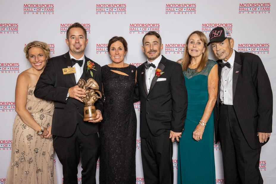 The late Nicky Hayden's family (from left): Jennifer Hayden, Tommy Hayden, Kathleen Hayden, Roger Hayden, Rose Hayden, and Earl Hayden. Photo by Tom Miller, courtesy American Honda.