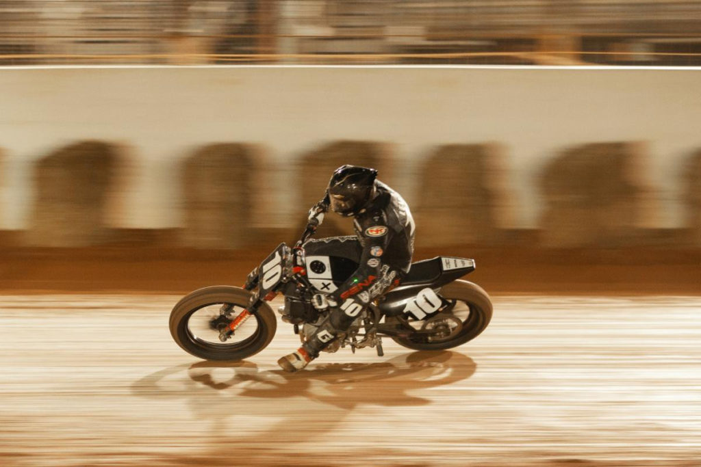 Johnny Lewis (10) at the Charlotte Half-Mile. Photo courtesy Royal Enfield North America.