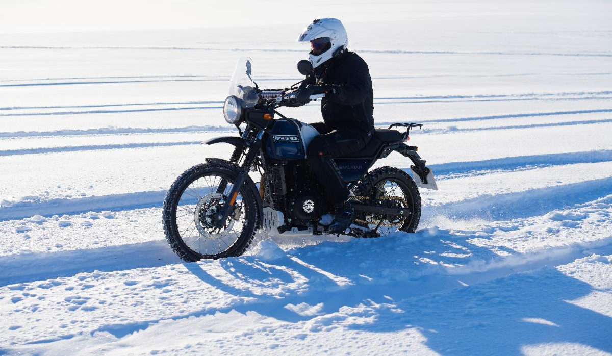 Royal Enfield employees are planning to ride specially prepared Himalayan motorcycles to the geographic South Pole. Photo courtesy Royal Enfield.