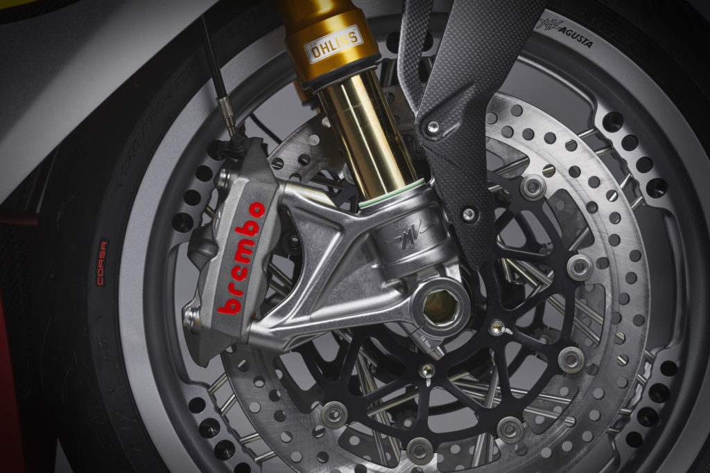 The 2022 MV Agusta Superveloce Ago comes with Öhlins suspension and other premium components. Photo courtesy MV Agusta.