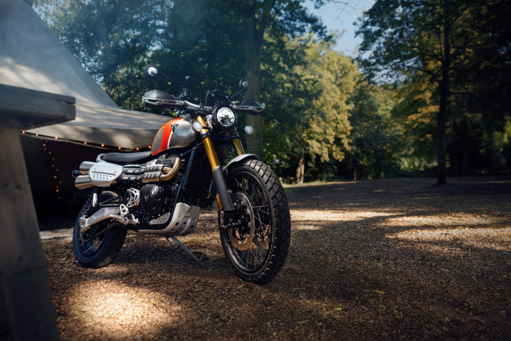 A Triumph Scrambler 1200 XE Gold Line Edition. Photo courtesy Triumph.