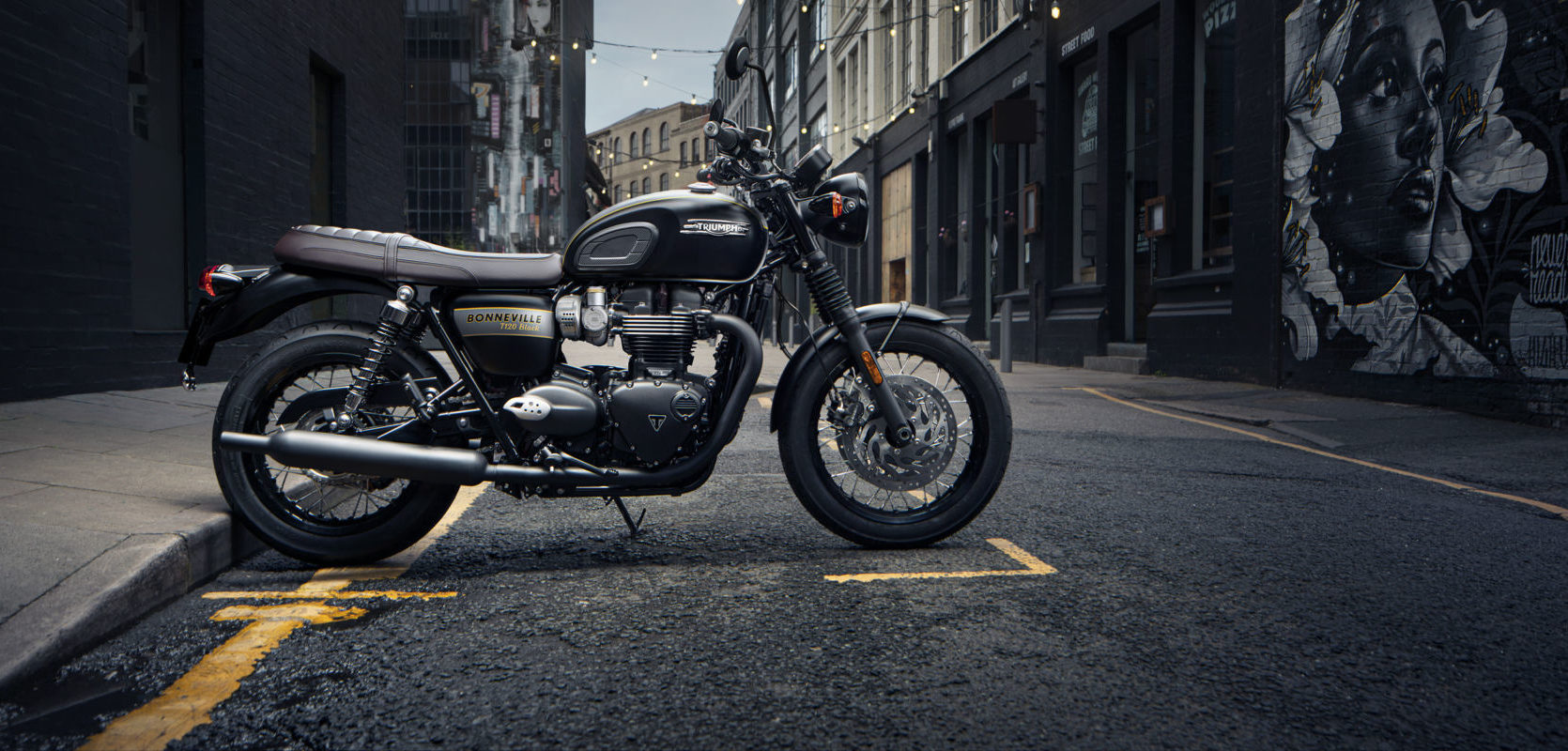 A Triumph Bonneville T120 Black Gold Line Edition. Photo courtesy Triumph.