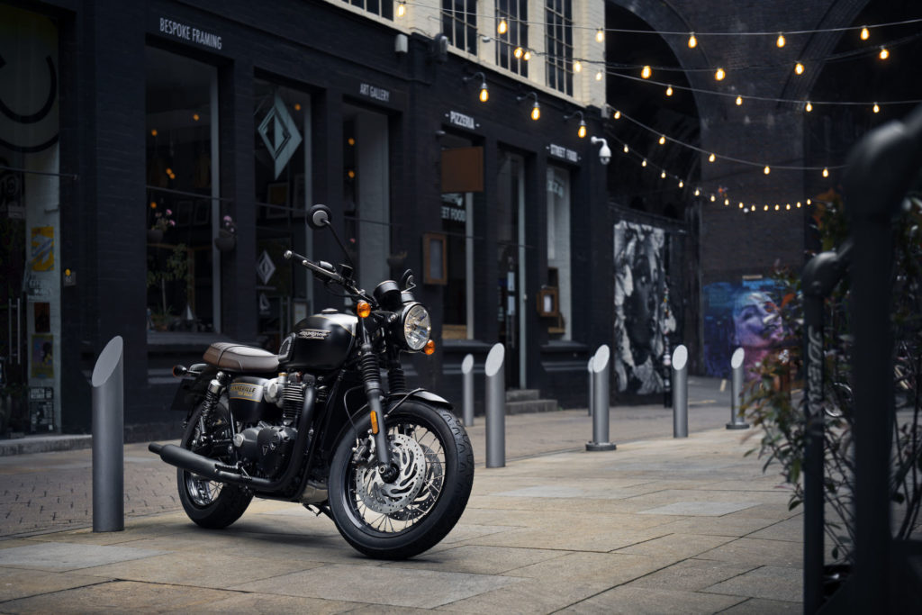 A Triumph Bonneville T120 Black Gold Line Edition. Photo courtesy Triumph.