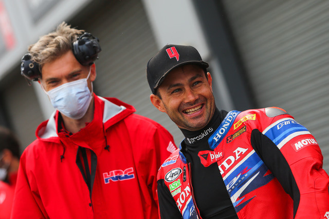 Team HRC Manager Leon Camier (left) and Leon Haslam (right). Photo courtesy Team HRC.
