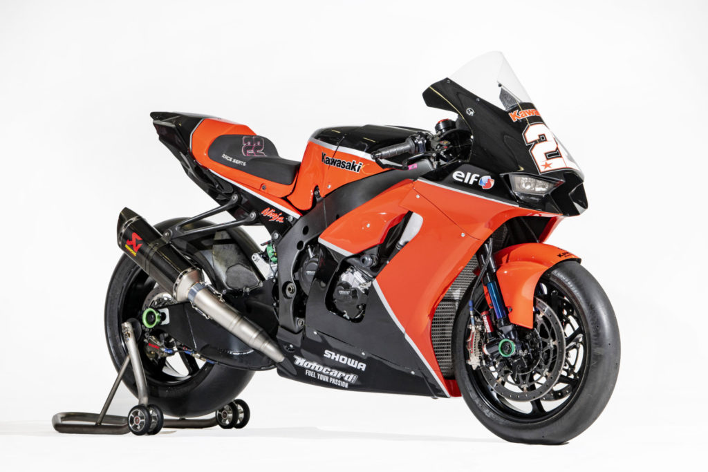 Alex Lowes' Kawasaki ZX-10RR Superbike was painted to resemble a 1984 Kawasaki Ninja GPz900R. Photo courtesy Kawasaki.