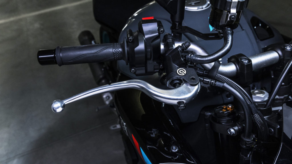 The new MT-10 now comes with a Brembo radial front brake master cylinder. Photo courtesy Yamaha Motor Europe.