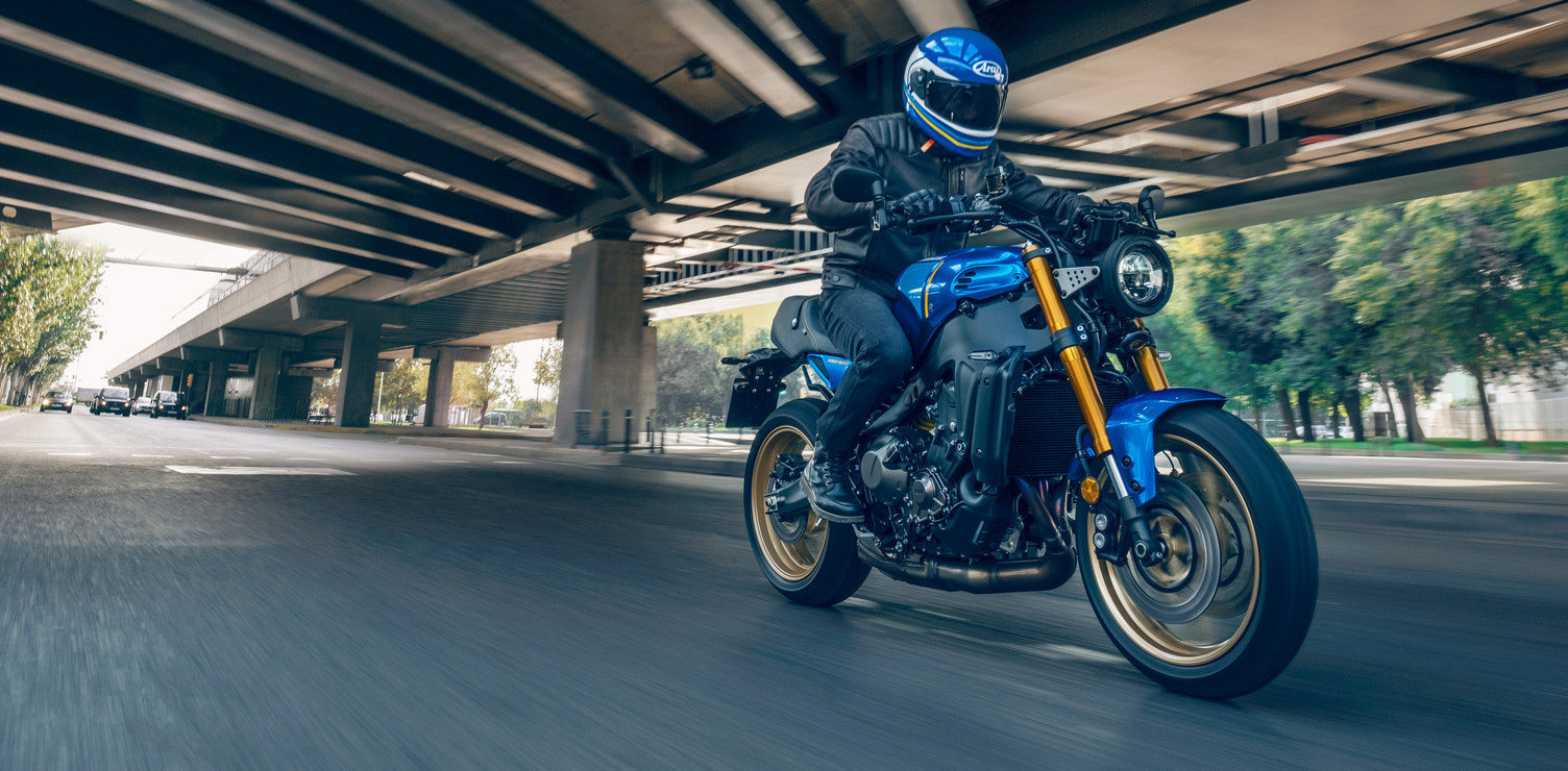 A 2022-model Yamaha XSR900 at speed. Photo courtesy Yamaha Motor Corp., U.S.A.