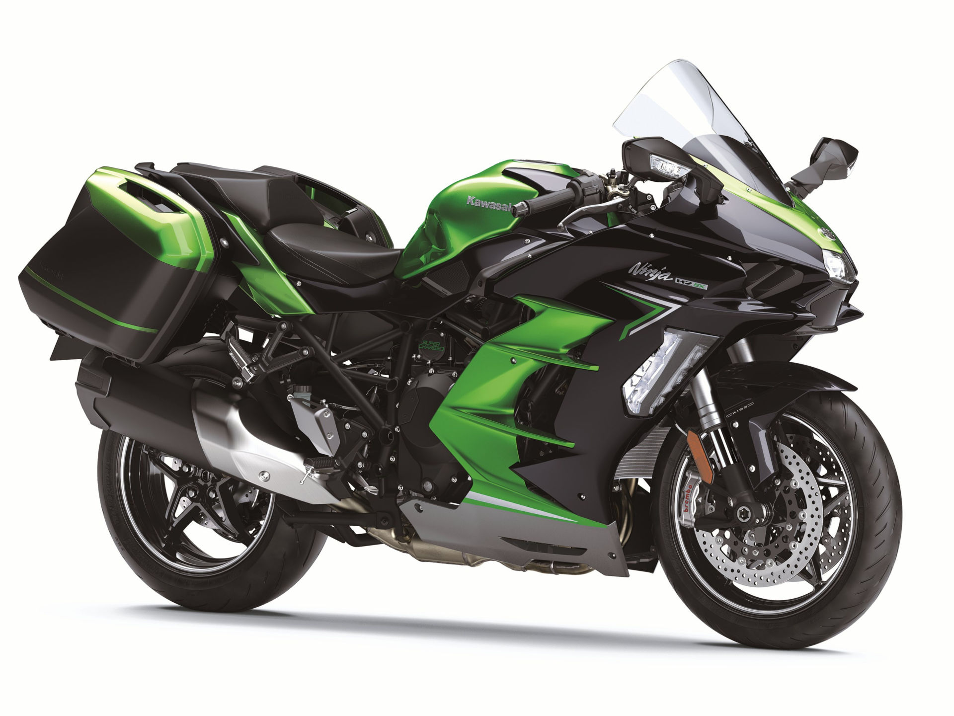 A 2022 Kawasaki Ninja H2 SX SE fitted with optional side cases. Photo courtesy Kawasaki Motors Corp., U.S.A.