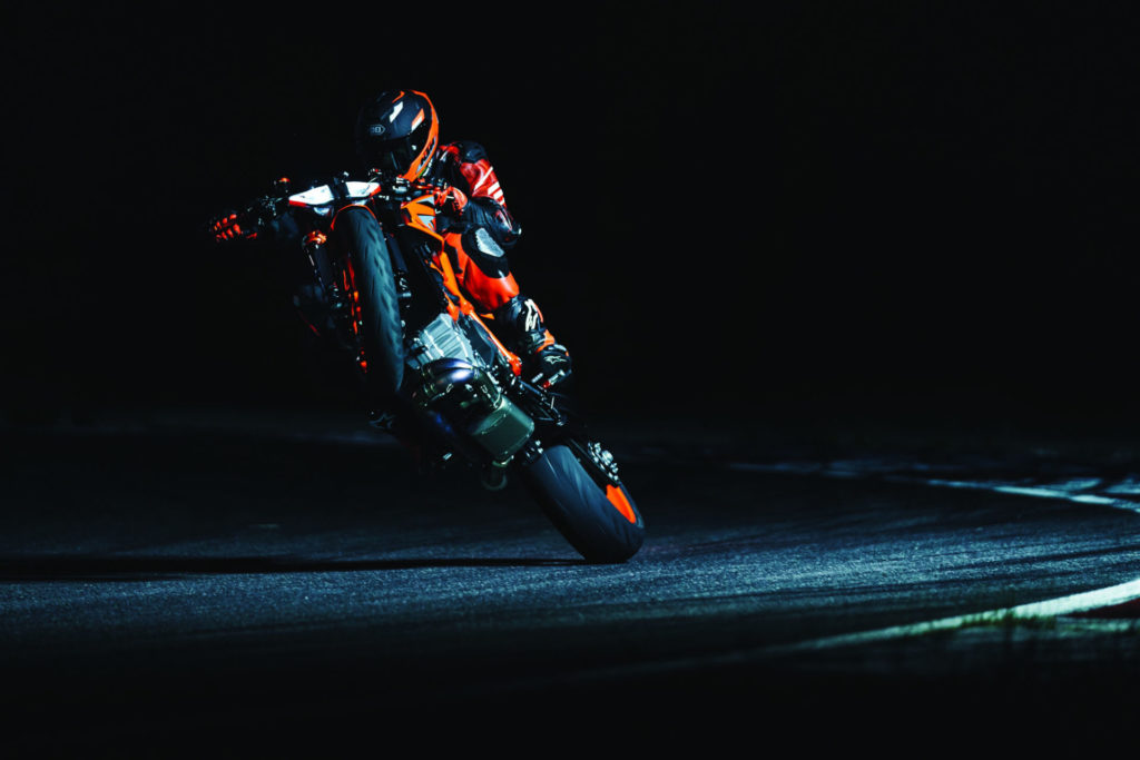 A 2022 KTM 1290 Super Duke R EVO in action. Photo by Philip Platzer, courtesy KTM.