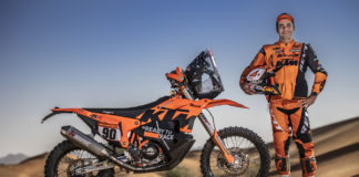 Danilo Petrucci and his Tech3 KTM Factory Racing 450 Rally. Photo by Marcin Kin, courtesy KTM Factory Racing.
