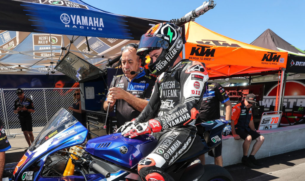 Attack Performance owner Richard Stanboli (left) with rider Josh Herrin (right). Photo by Brian J. Nelson.
