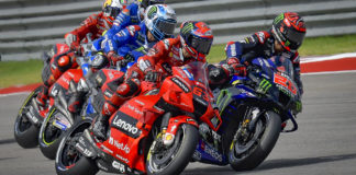 Yamaha's Fabio Quartararo (20) and Ducati's Francesco Bagnaia (63) are still fighting for the Team and Constructor MotoGP World Championships. Photo courtesy Dorna.