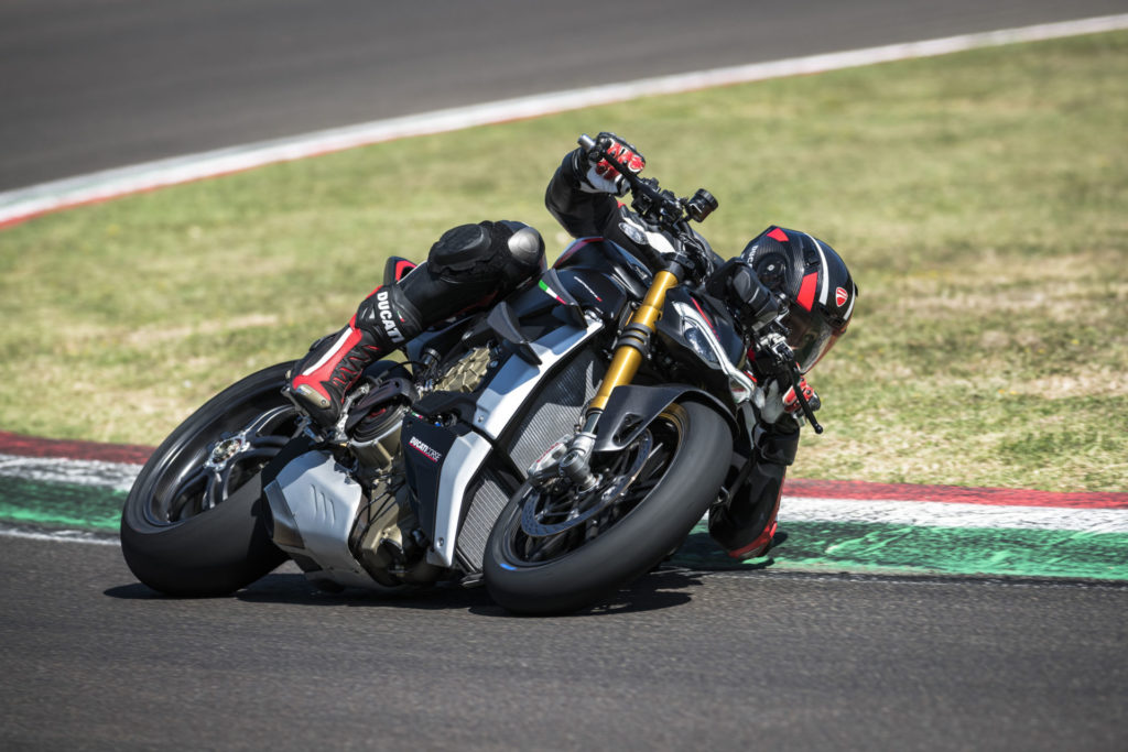 A 2022-model Ducati Streetfighter V4 SP at speed. Photo courtesy Ducati.