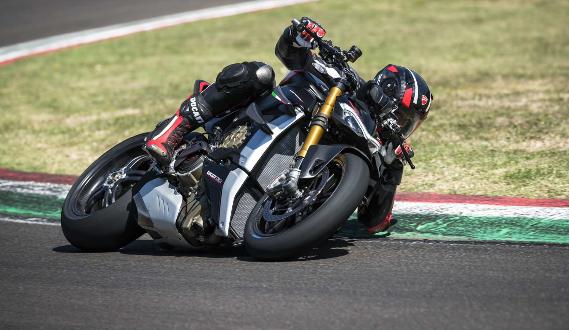 A 2022-model Ducati Streetfighter V4 SP at speed. Photo courtesy Ducati.