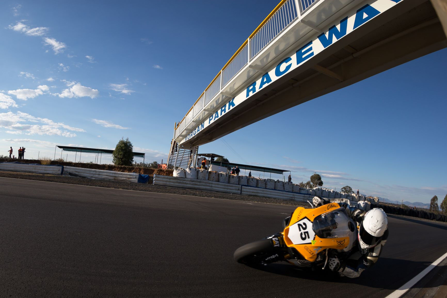 Australian Superbike racer Daniel Falzon (25) in action at Morgan Park Raceway. Photo courtesy ASBK.