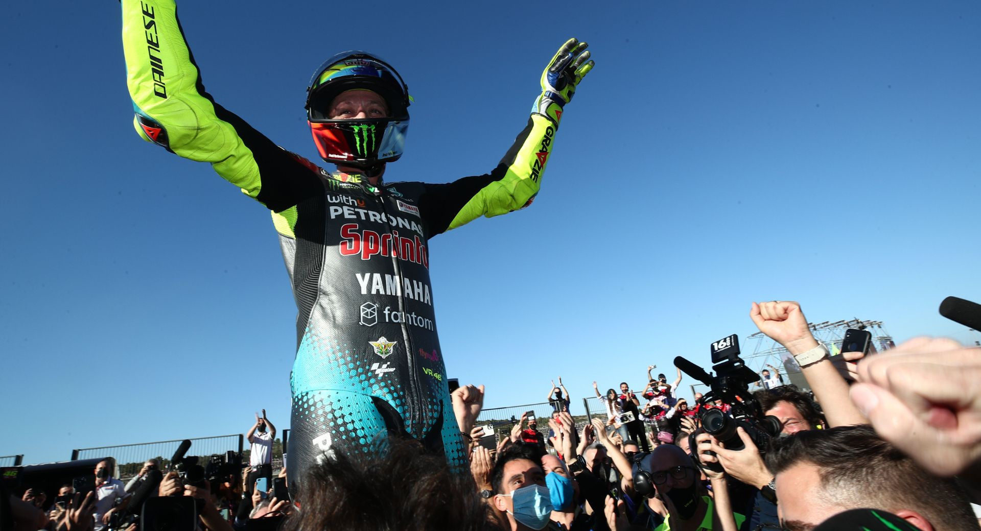 Valentino Rossi following his final Grand Prix. Photo courtesy Yamaha.