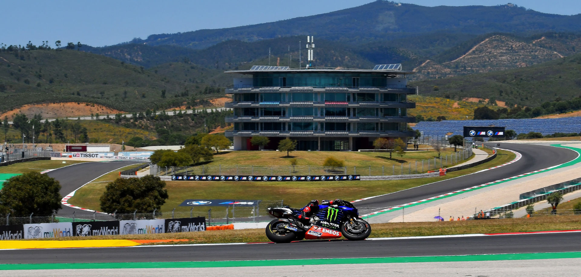 Fabio Quartararo at speed at Algarve International Circuit earlier in 2021. Photo courtesy Michelin.